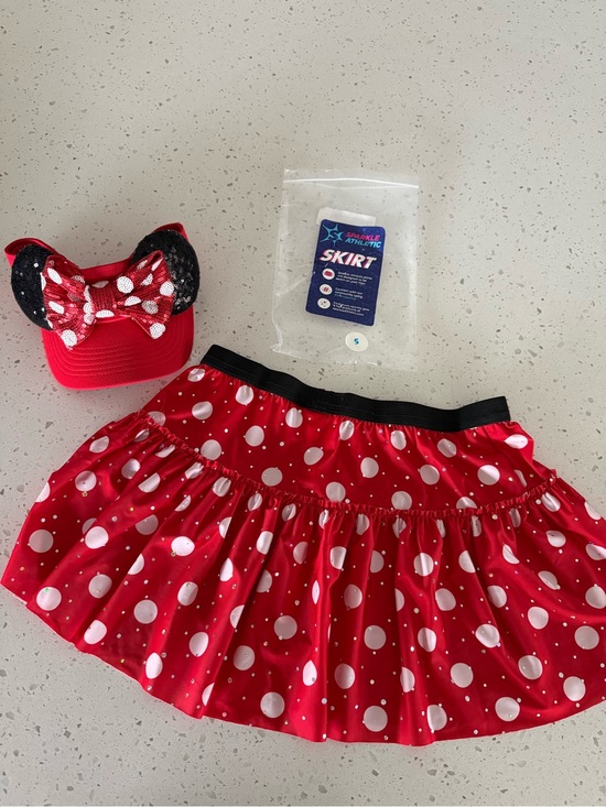 Sparkle Athletic Other - Red Minnie Mouse Visor with Sequin Ears & Sparkle Athletic Running Skirt
